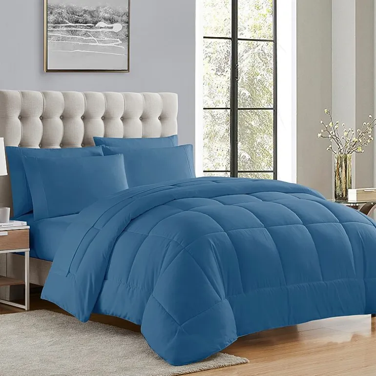 Sweet Home Collection™ All Season Reversible Bed-in-A-Bag Solid Color Comforter & Sheet Set Ultra Soft Bedding