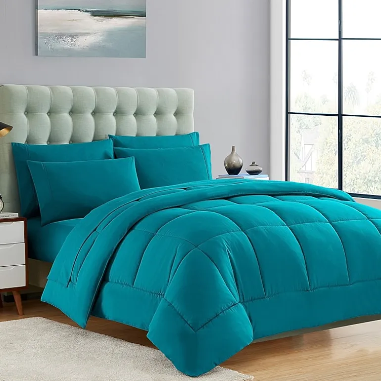 Sweet Home Collection™ All Season Reversible Bed-in-A-Bag Solid Color Comforter & Sheet Set Ultra Soft Bedding