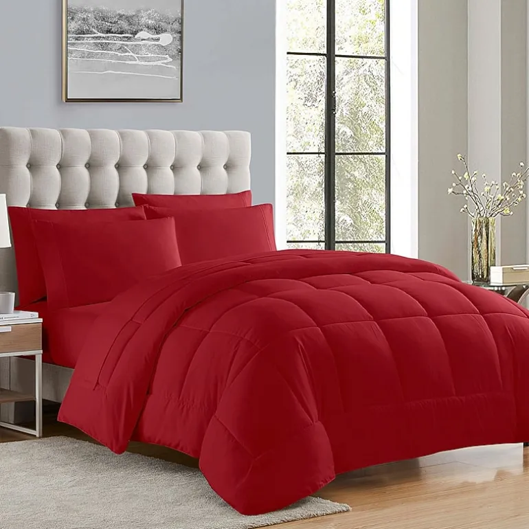 Sweet Home Collection™ All Season Reversible Bed-in-A-Bag Solid Color Comforter & Sheet Set Ultra Soft Bedding