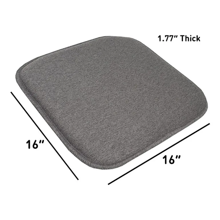 Sweet Home Collection™ Charlotte Jacquard Memory Foam No Slip Back 16" x 16" Chair Pad Cushion
