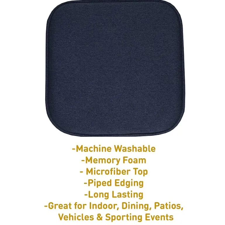 Sweet Home Collection™ Charlotte Jacquard Memory Foam No Slip Back 16" x 16" Chair Pad Cushion
