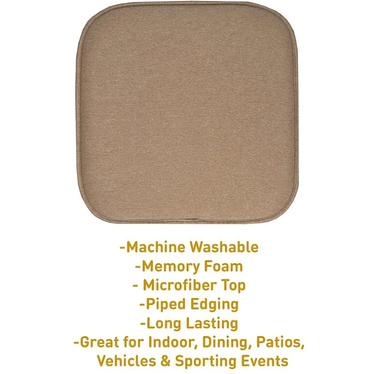 Sweet Home Collection™ Charlotte Jacquard Memory Foam No Slip Back 16" x 16" Chair Pad Cushion