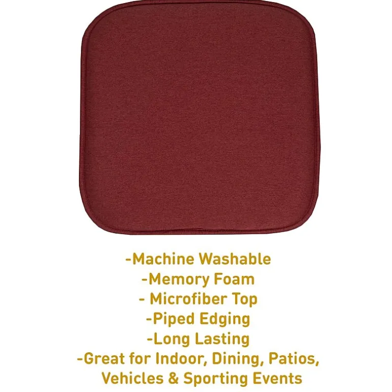 Sweet Home Collection™ Charlotte Jacquard Memory Foam No Slip Back 16" x 16" Chair Pad Cushion