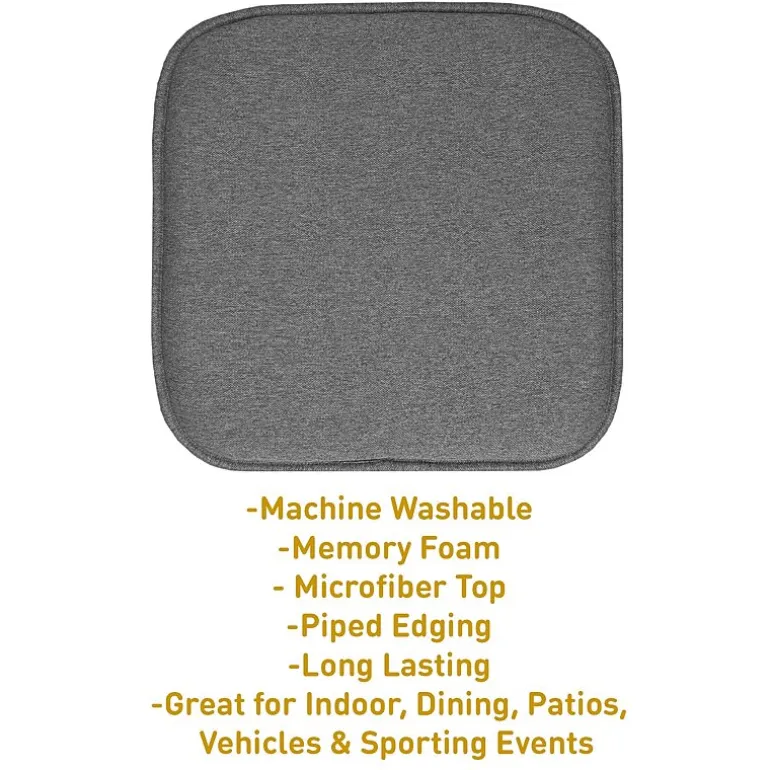 Sweet Home Collection™ Charlotte Jacquard Memory Foam No Slip Back 16" x 16" Chair Pad Cushion