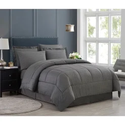 Sweet Home Collection™ Embossed Dobby Stripe Bed In A Bag All Season Complete Set