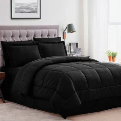 Sweet Home Collection™ Embossed Dobby Stripe Bed In A Bag All Season Complete Set