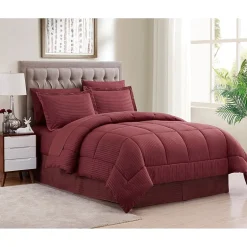 Sweet Home Collection™ Embossed Dobby Stripe Bed In A Bag All Season Complete Set