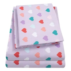 Sweet Home Collection™ Hearts Microfiber Wrinkle Resistant Kids Sheet Set