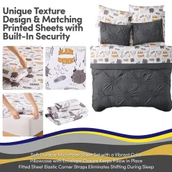 Sweet Home Collection Pintuck Basketball Kids Bedding Set Down Alternative Comforter Set