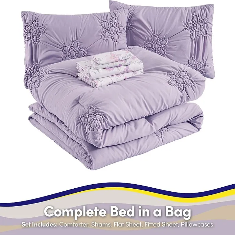 Sweet Home Collection Pintuck Floral Kids Bedding Set Down Alternative Comforter Set