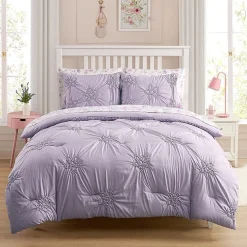 Sweet Home Collection Pintuck Floral Kids Bedding Set Down Alternative Comforter Set