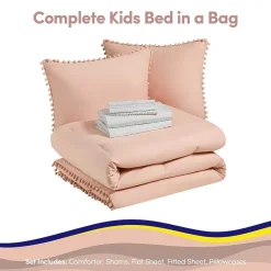 Sweet Home Collection Pompom Kids Bed In A Bag Comforter Set