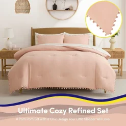 Sweet Home Collection Pompom Kids Bed In A Bag Comforter Set