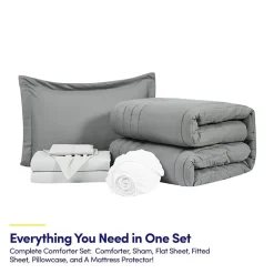 Sweet Home Collection Quilted Cozy Breathable Bedding Set Down Alternative Comforter Set