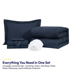 Sweet Home Collection Quilted Cozy Breathable Bedding Set Down Alternative Comforter Set