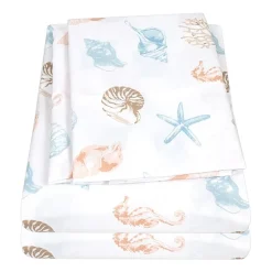 Sweet Home Collection™ Seashells Microfiber Wrinkle Resistant Kids Sheet Set