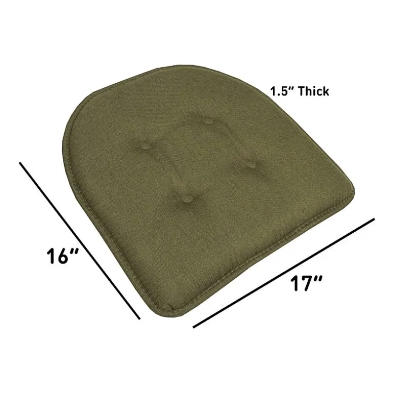 Sweet Home Collection™ Solid Color U Shaped Memory Foam 17" x 16" Chair Cushions