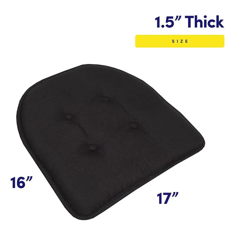 Sweet Home Collection™ Solid Color U Shaped Memory Foam 17" x 16" Chair Cushions