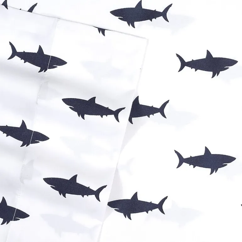 Sweet Home Collection™ Swimming Sharks Microfiber Wrinkle Resistant Kids Sheet Set