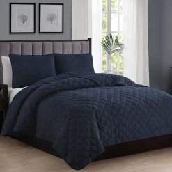 Swift Home Lightweight Oversized Diamond Stitched Coverlet Bedspread Set Wrinkle Resistant Quilt Set
