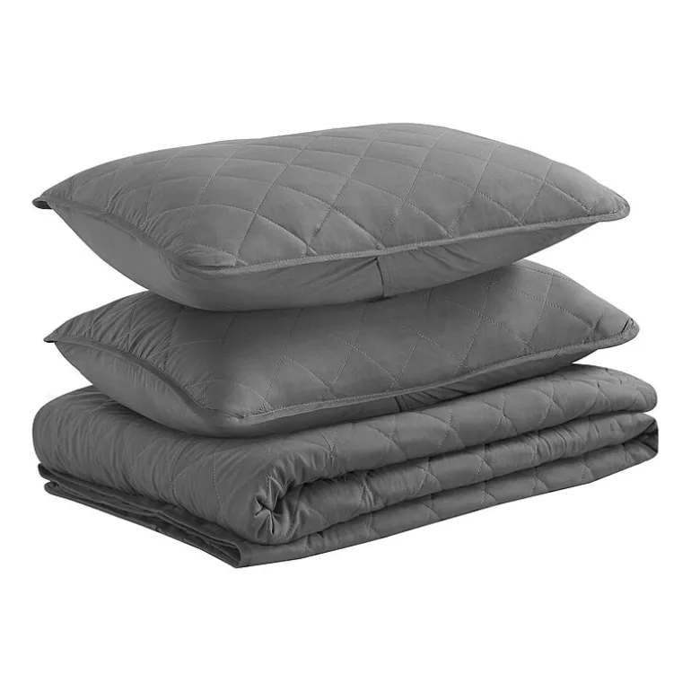 Swift Home Lightweight Oversized Diamond Stitched Coverlet Bedspread Set Wrinkle Resistant Quilt Set