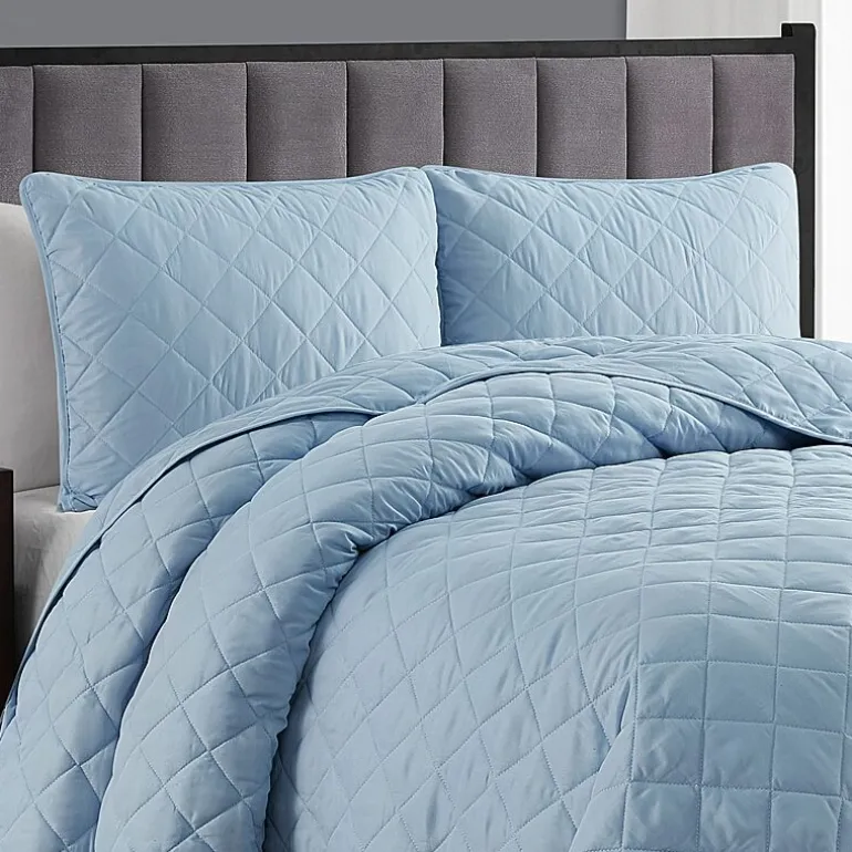 Swift Home Lightweight Oversized Diamond Stitched Coverlet Bedspread Set Wrinkle Resistant Quilt Set
