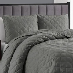 Swift Home Lightweight Oversized Diamond Stitched Coverlet Bedspread Set Wrinkle Resistant Quilt Set