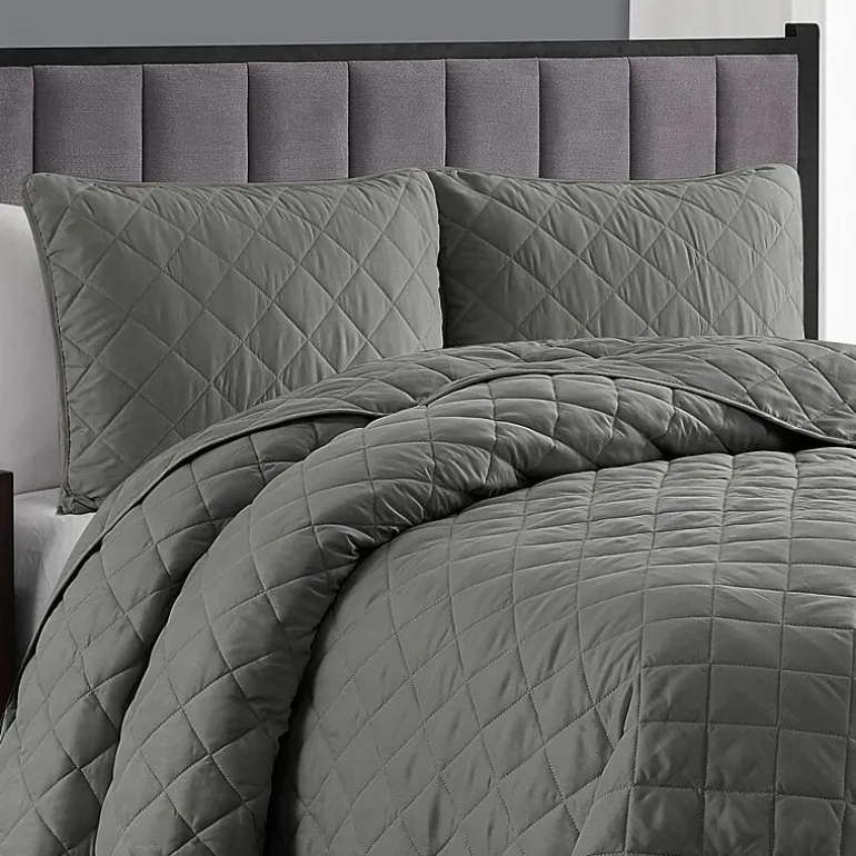 Swift Home Lightweight Oversized Diamond Stitched Coverlet Bedspread Set Wrinkle Resistant Quilt Set