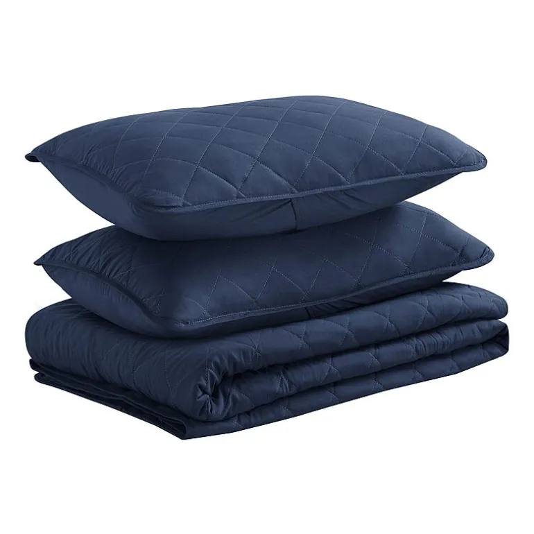 Swift Home Lightweight Oversized Diamond Stitched Coverlet Bedspread Set Wrinkle Resistant Quilt Set