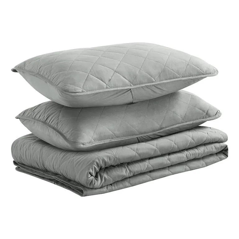 Swift Home Lightweight Oversized Diamond Stitched Coverlet Bedspread Set Wrinkle Resistant Quilt Set