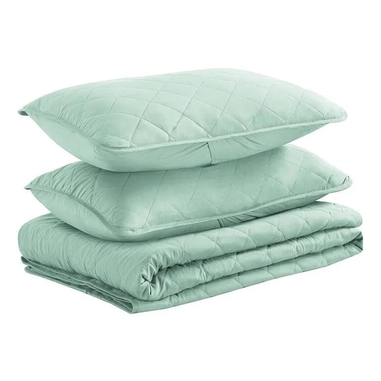 Swift Home Lightweight Oversized Diamond Stitched Coverlet Bedspread Set Wrinkle Resistant Quilt Set