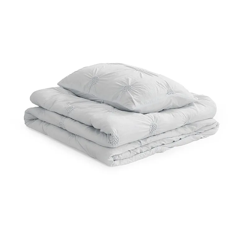 Swift Home Luxurious Ruched 3d Floral Pintuck Sham And Midweight Down Alternative Comforter Set