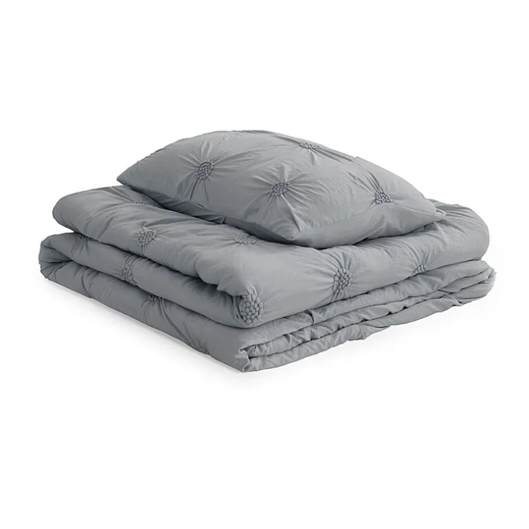 Swift Home Luxurious Ruched 3d Floral Pintuck Sham And Midweight Down Alternative Comforter Set