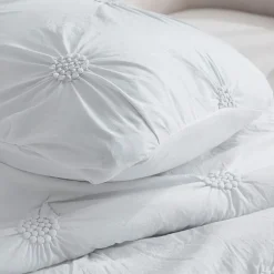 Swift Home Luxurious Ruched 3d Floral Pintuck Sham And Midweight Down Alternative Comforter Set