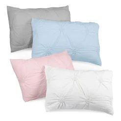 Swift Home Luxurious Ruched 3d Floral Pintuck Sham And Midweight Down Alternative Comforter Set