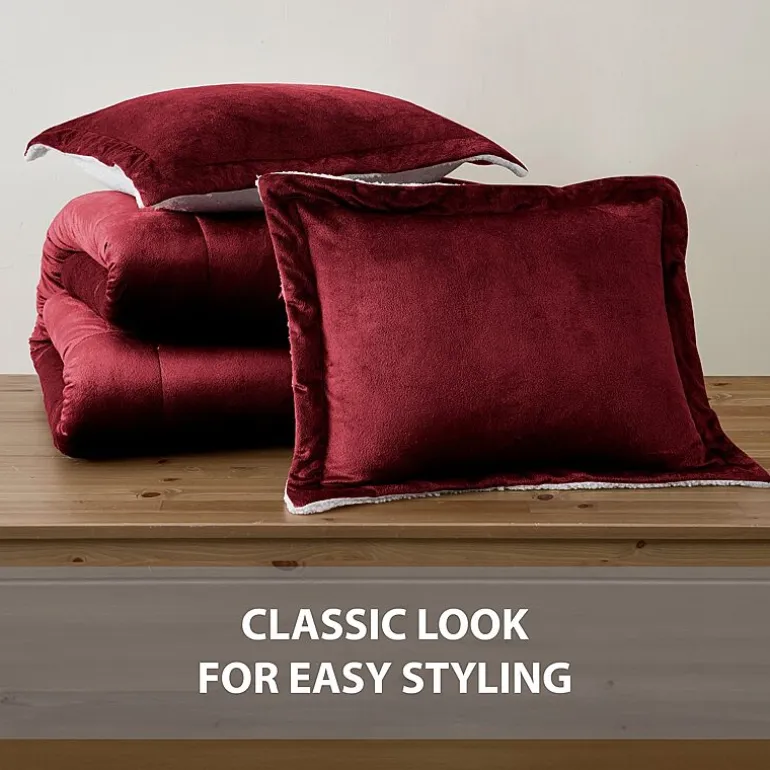 Swift Home Reversible Micro-Mink And Sherpa Midweight Down Alternative Comforter Set
