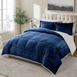 Swift Home Reversible Micro-Mink And Sherpa Midweight Down Alternative Comforter Set