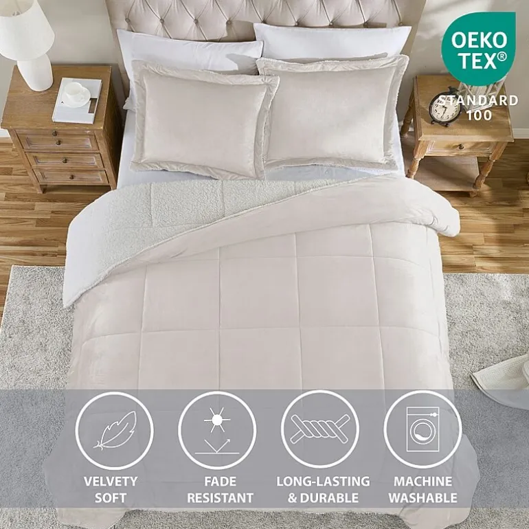 Swift Home Reversible Micro-Mink And Sherpa Midweight Down Alternative Comforter Set