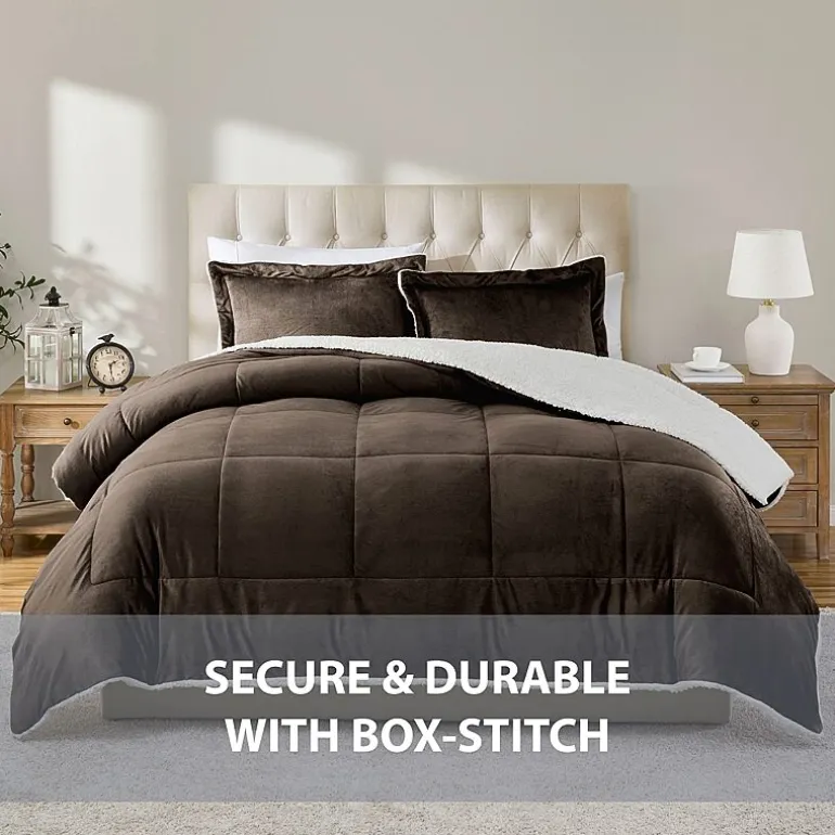 Swift Home Reversible Micro-Mink And Sherpa Midweight Down Alternative Comforter Set