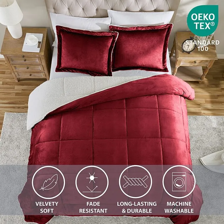 Swift Home Reversible Micro-Mink And Sherpa Midweight Down Alternative Comforter Set