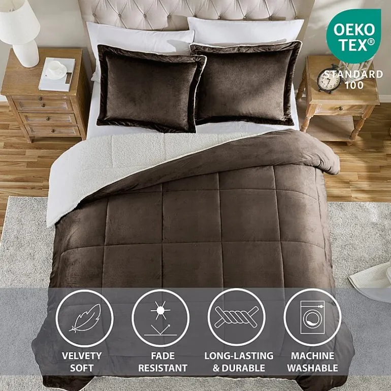 Swift Home Reversible Micro-Mink And Sherpa Midweight Down Alternative Comforter Set