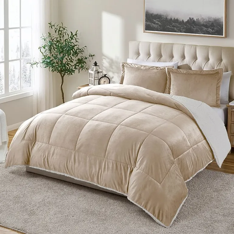 Swift Home Reversible Micro-Mink And Sherpa Midweight Down Alternative Comforter Set