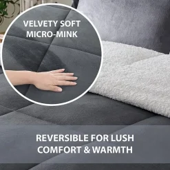 Swift Home Reversible Micro-Mink And Sherpa Midweight Down Alternative Comforter Set