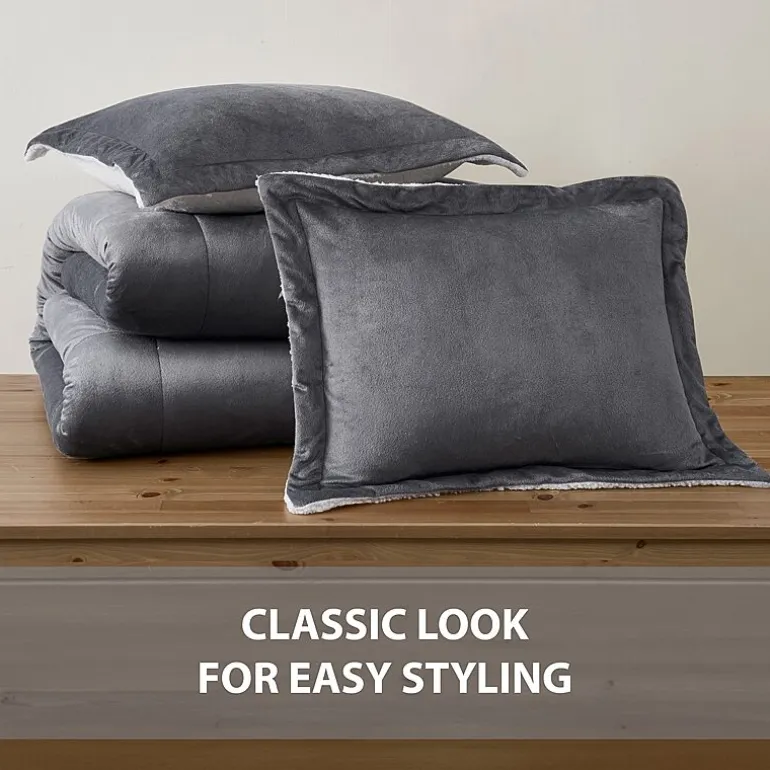 Swift Home Reversible Micro-Mink And Sherpa Midweight Down Alternative Comforter Set