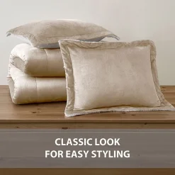 Swift Home Reversible Micro-Mink And Sherpa Midweight Down Alternative Comforter Set
