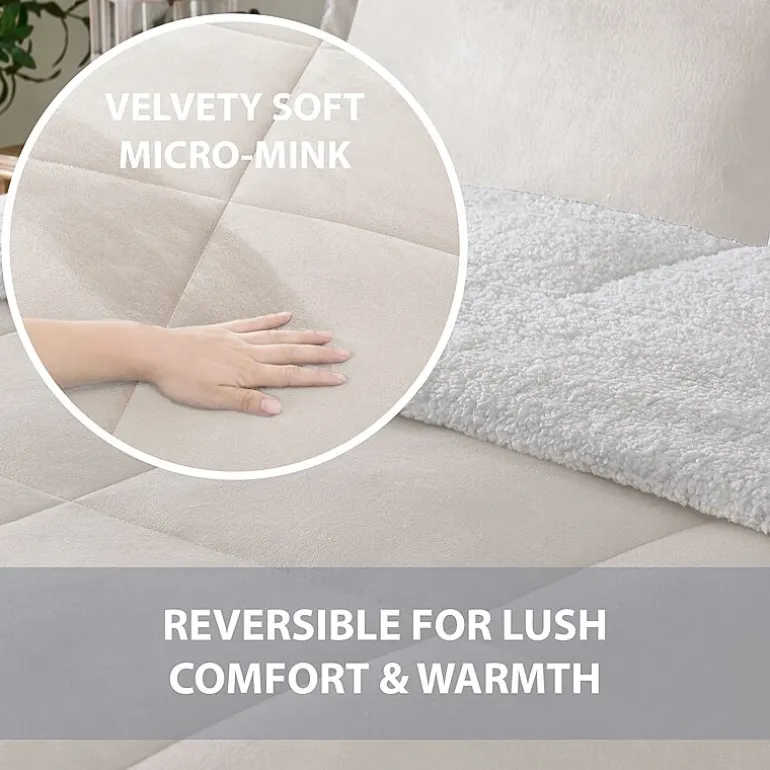 Swift Home Reversible Micro-Mink And Sherpa Midweight Down Alternative Comforter Set