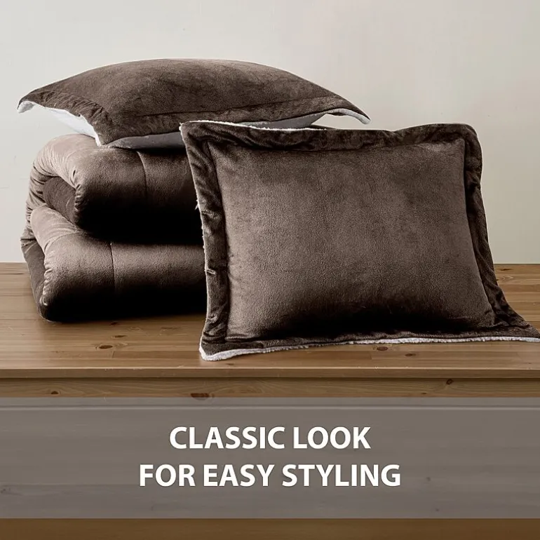 Swift Home Reversible Micro-Mink And Sherpa Midweight Down Alternative Comforter Set