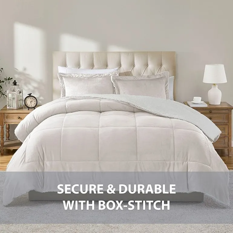 Swift Home Reversible Micro-Mink And Sherpa Midweight Down Alternative Comforter Set