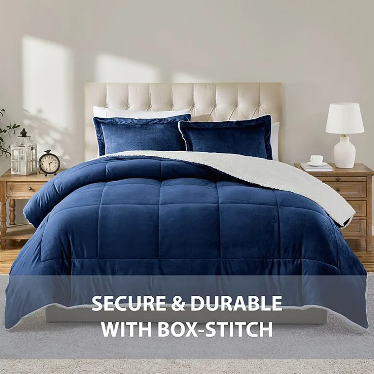 Swift Home Reversible Micro-Mink And Sherpa Midweight Down Alternative Comforter Set