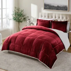 Swift Home Reversible Micro-Mink And Sherpa Midweight Down Alternative Comforter Set